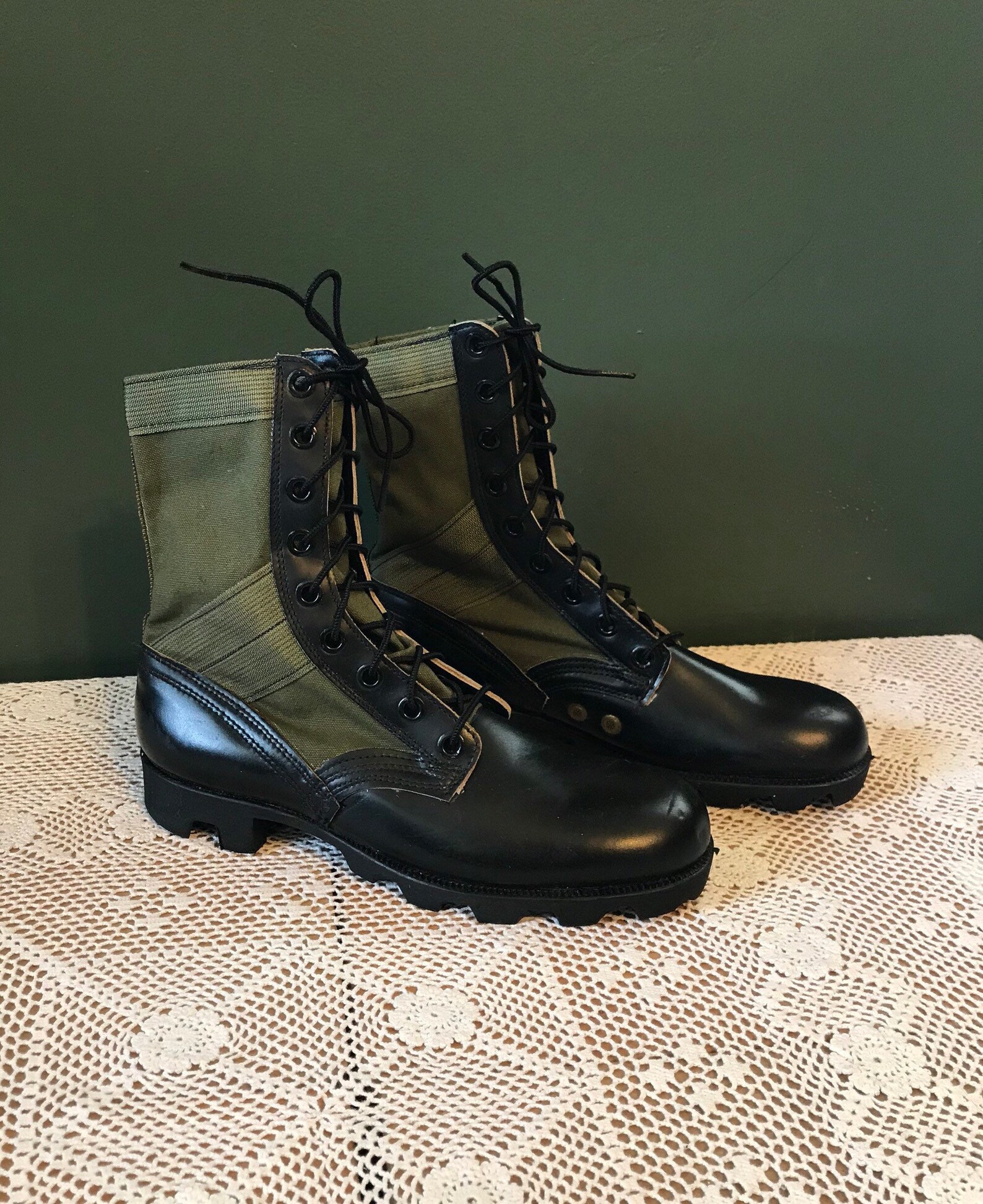 Army Green Combat Boots Size Mens 6N Narrow | Etsy