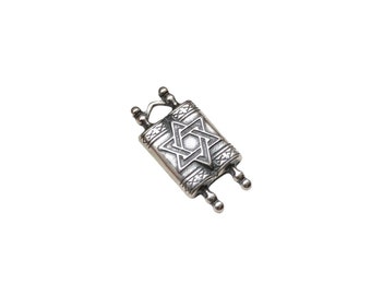 Torah Scroll with Star of David PENDANT ONLY • Sterling Silver • Jewish Judaica Jewelry • Hebrew • Jewish Star • Judaism