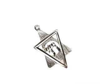 Vintage Star of David Hebrew Chai PENDANT ONLY • Sterling Silver • Jewish Star • Judaica Jewelry • Judaism • Religious • Magen David