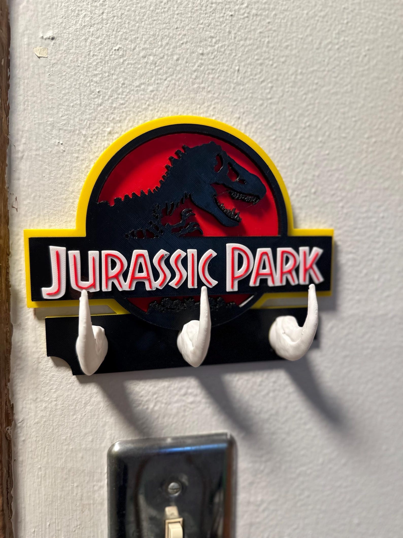 Dinosaur Key Rack Jurassic Park Key Holder – Dinosaur Wall Key Rack | Entryway & Garage ...