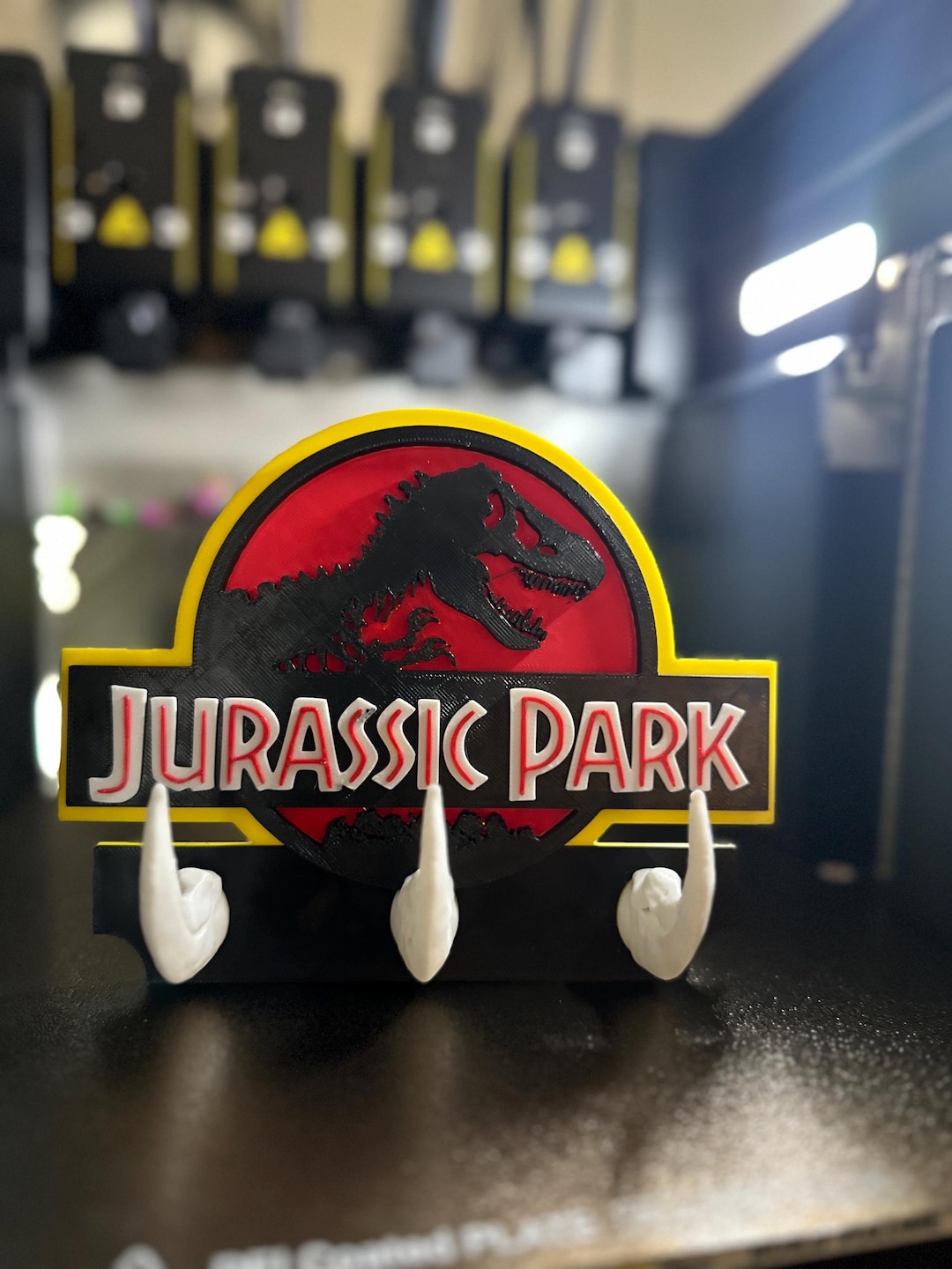 JA3 30cm Jurassic Park 1回使用後保管 Jurassic Park Key Holder – Dinosaur Wall Key Rack | Entryway