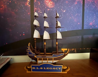R.L.S. Legacy Spaceship – Treasure Planet Inspired Display Model | 3D Printed Sci-Fi Ship