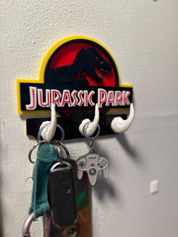 Jurassic Park Key Holder – Dinosaur Wall Key Rack | Entryway