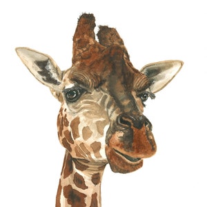 Giraffe Watercolor Illustration Print