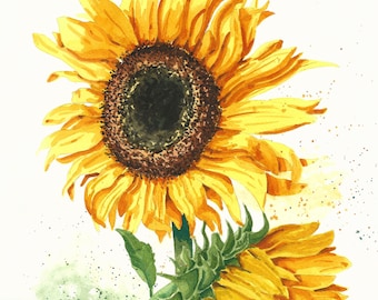 Sunflowers Watercolor Print