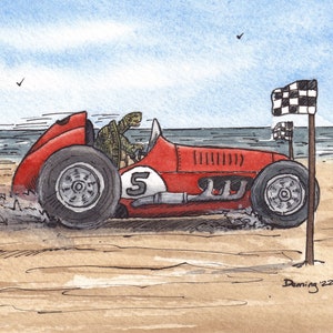 Old Timer: Matted Watercolor Print