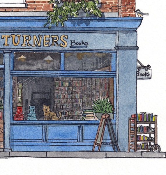 The Bookshop Watercolor Print