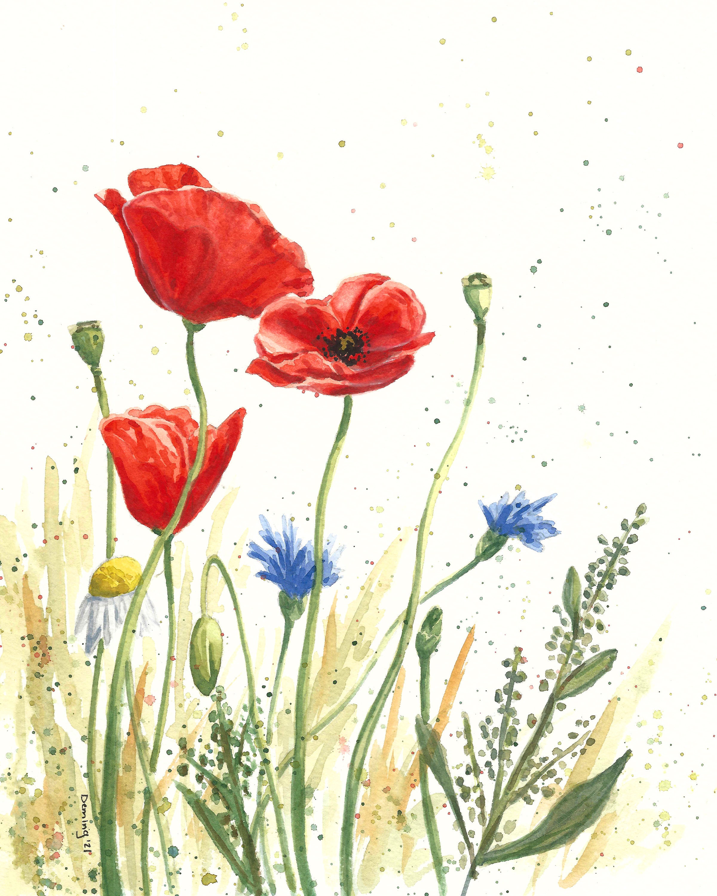 Poppies Watercolor Print | Etsy
