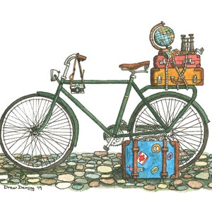 Adventure Bike Aquarell Druck