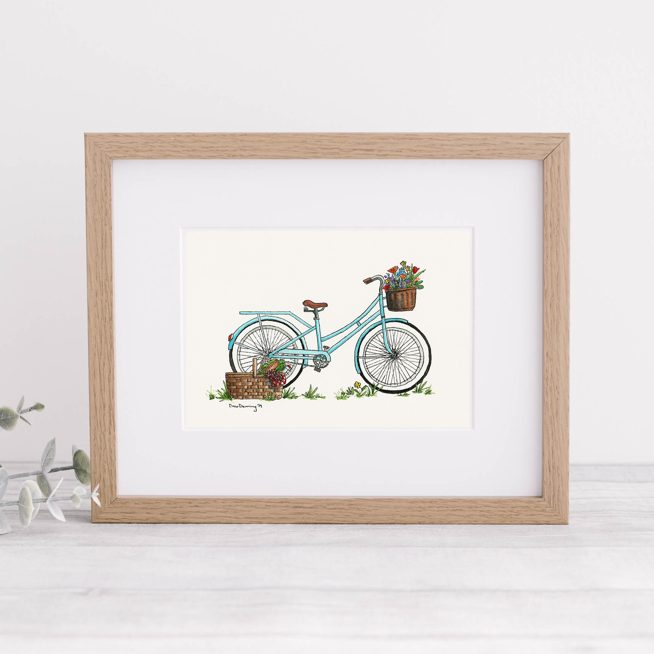 Picnic Bike Watercolor Print Art Print Vintage Bike Art - Etsy