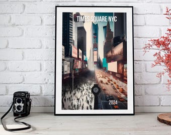 Digital print "100 years of Times Square (past and present)"