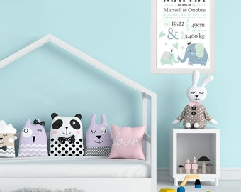 Birth Picture - Sweet Little Elephants for Baby