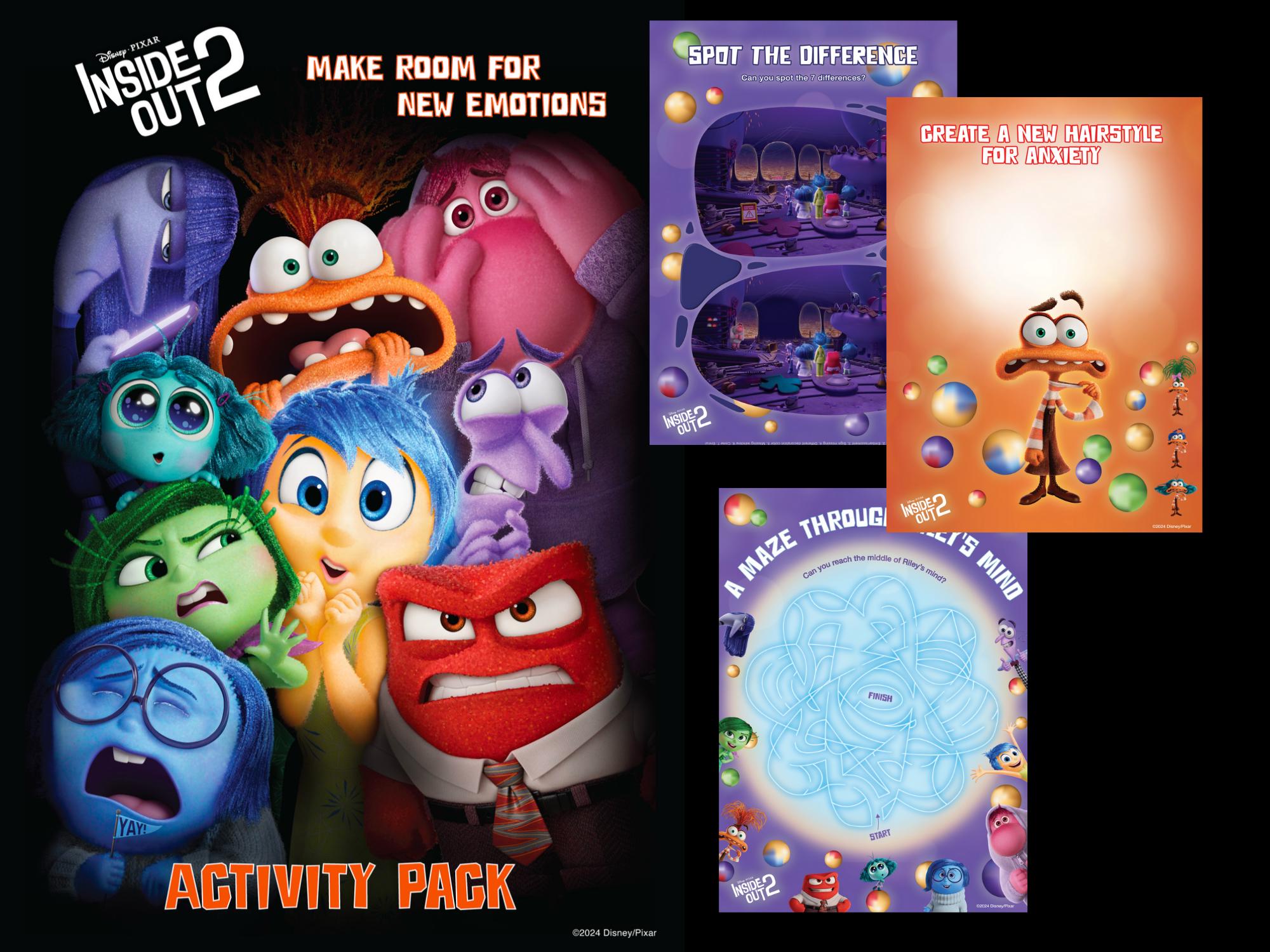 Inside Out 2 Mega Coloring Book for Kids 70 Pages PDF Print + 70 High ...