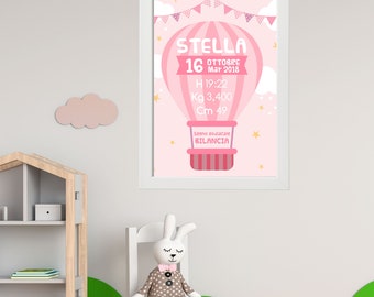 Birth Picture - Hot Air Balloon for Baby Girl