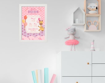 Birth Picture - Giraffe for Baby Girl