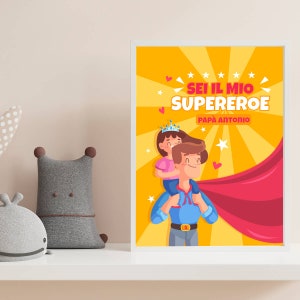 Personalized Father&#39;s Day Picture - Dad You&#39;re My Superhero (for a girl)