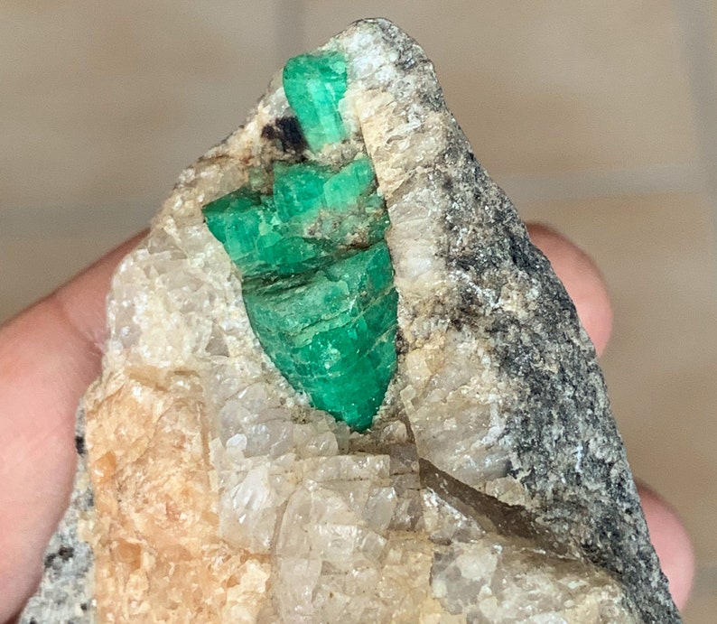 Natural Raw Rich Green Emerald Beryl Gemstone Matrix Mineral | Etsy