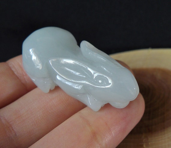 Jewelry Gift Necklace Pendant Certified Jadeite Jade Pendant and Neck Cord of a Rabbit FREE SHIPPING.