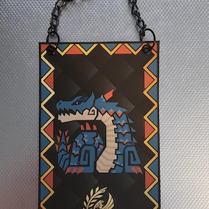 Monster Hunter Wilds Lagiacrus Custom Made Mini Cloth Banner
