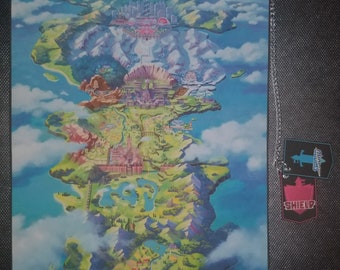 Pokemon Sword and Shield Galar Region Cloth Map