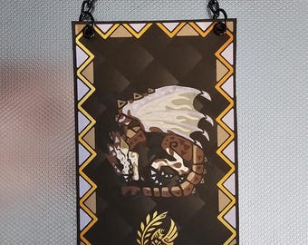 Monster Hunter Wilds Guardian Rathalos Custom Made Mini Cloth Banner