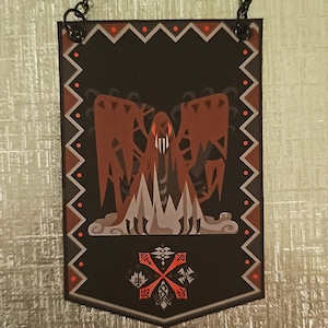 Monster Hunter Elder Dragon Vaal Hazak Custom Made Mini Cloth Banner