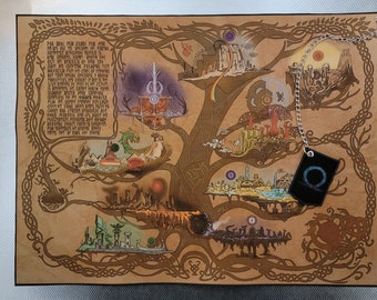 God Of War Ragnarok Custom Made Cloth Map of Yggdrasil 9 Realms
