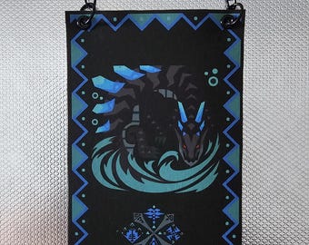 Monster Hunter Abyssal Lagiacrus Custom Made Mini Cloth Banner
