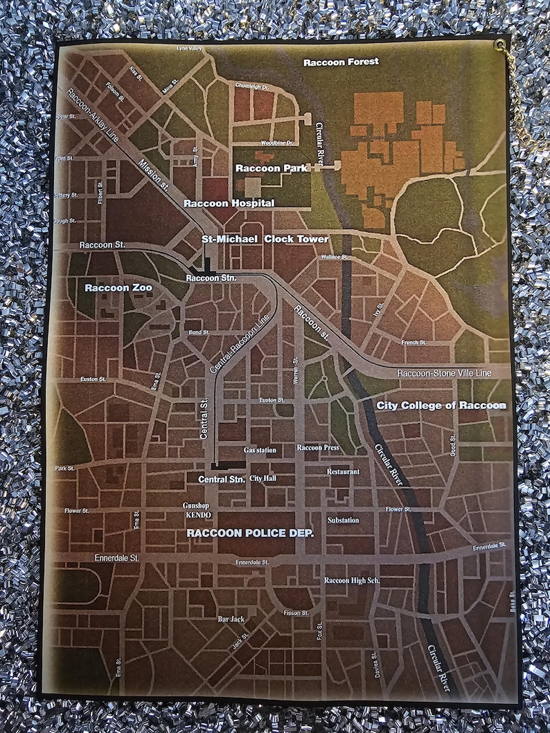 Resident Evil Raccoon City Custom Made Cloth Map - Etsy