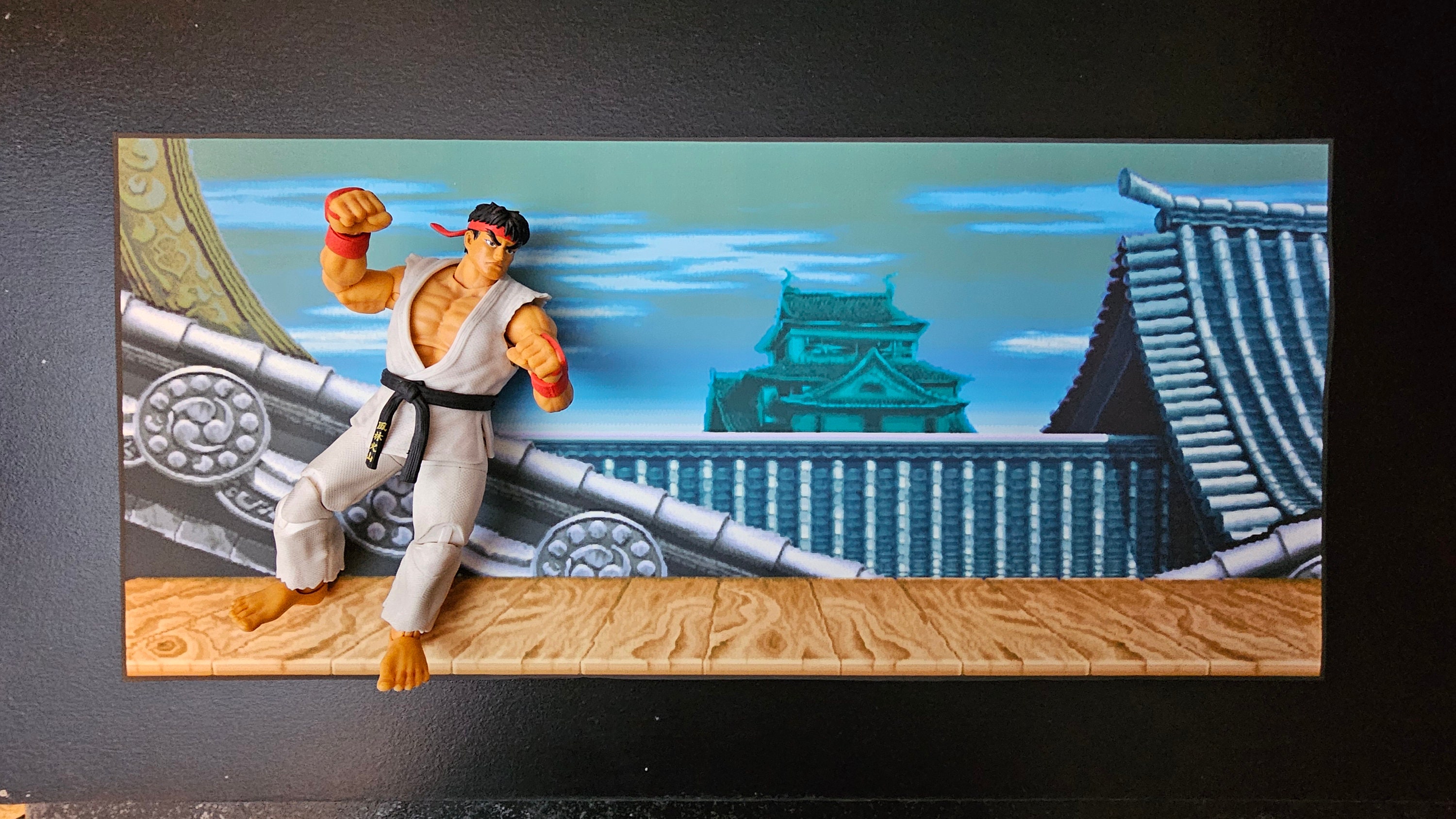 Street Fighter 2 Turbo Ryu's Stage Suzaka Castle Figure Scale