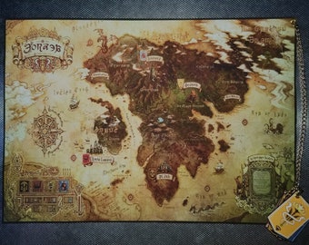 ファイナルファンタジーXIV エオルゼアのカスタム布地図 - Etsy 日本