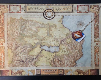 Suikoden 2 Custom Made Cloth Map of Dunan(Larger Scale)