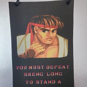 Street Fighter 2  Ryu&#39;s Win Quote Figure Scale Backdrop