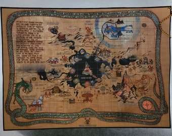 God Of War Custom Made Cloth Map of Midgard