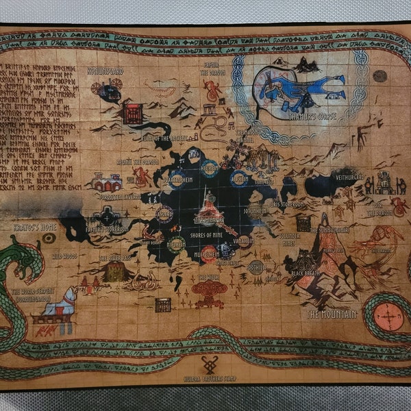 God Of War Custom Made Cloth Map of Midgard