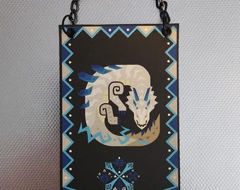 Monster Hunter Ivory Lagiacrus Custom Made Mini Cloth Banner