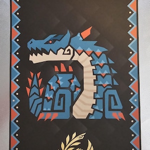 Monster Hunter Wilds Lagiacrus Custom Made Cloth Banner