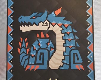 Monster Hunter Wilds Lagiacrus Custom Made Cloth Banner