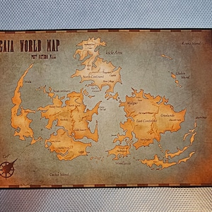 Final Fantasy 7 aangepaste stoffen kaart van Gaia Mini