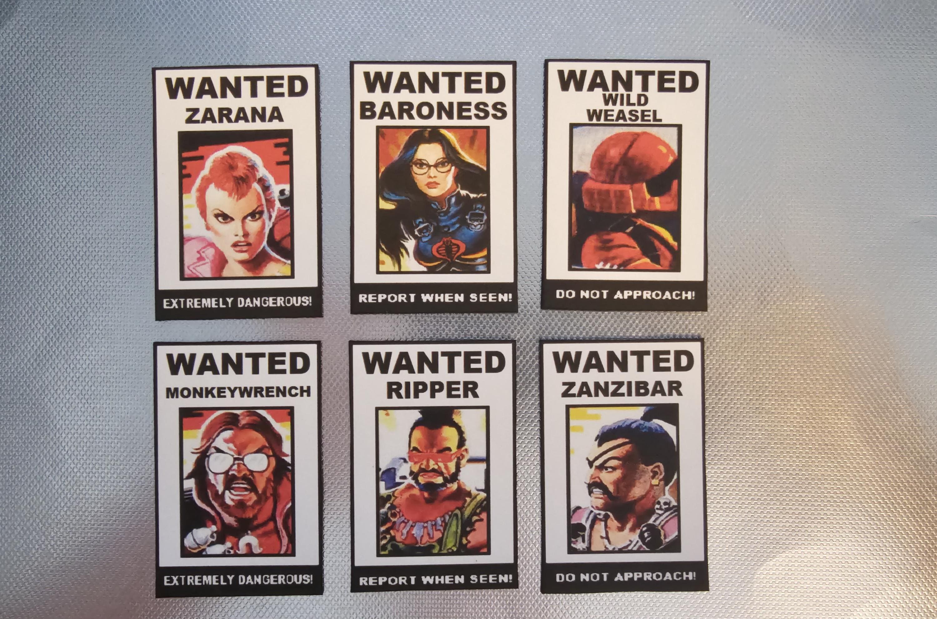 Gi Joe Classified/Classic Scale Wanted Posters Series 2