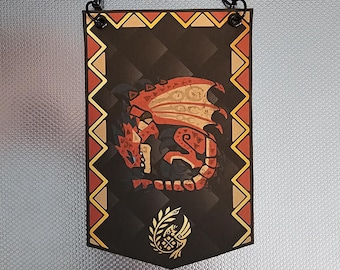 Monster Hunter Wilds Rathalos Custom Made Mini Cloth Banner