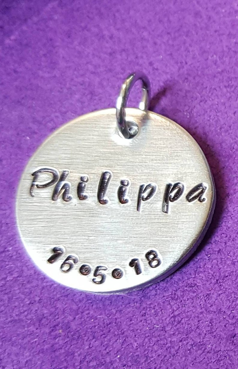 Individual charms with names and birthdates to be added on to previous order with or without birthstones