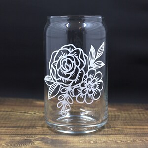 Glass Coffee Cup -- Personalized Beer Can Glass -- Iced Coffee Cup -- Coffee Cup-- 16 oz glass -- Personalized By May