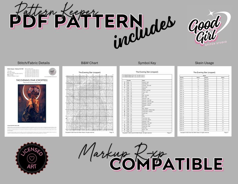 Digital Cross Stitch Pattern PDF • Full Coverage • Celestial Fine Art ...