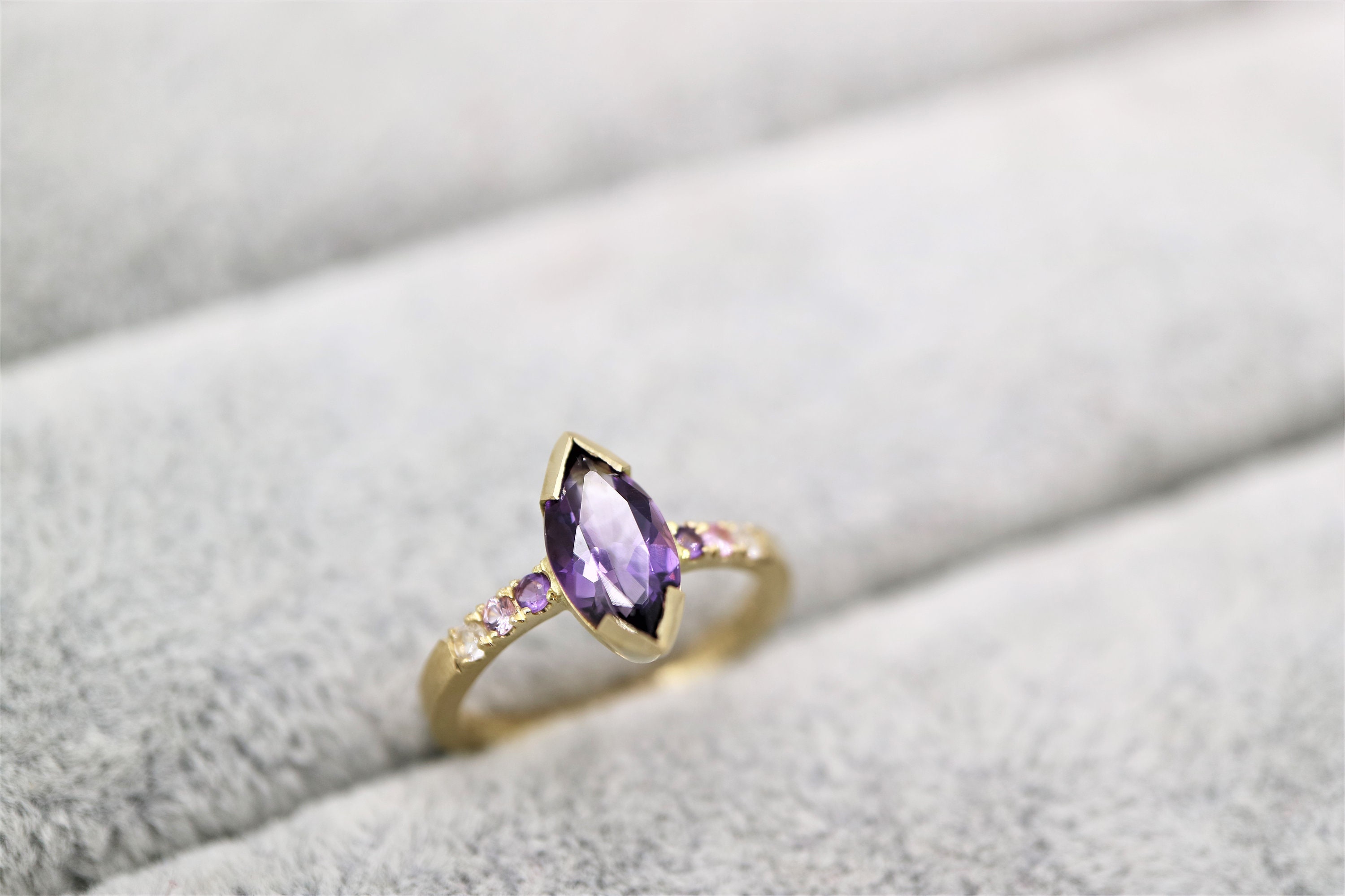 Marquise Amethyst Engagement Ring 18k Gold Ring Amethyst Stone Ring Fine Jewelry Ring Unique Engagement Ring Gold Ring Etsy