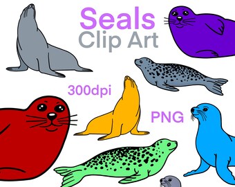 Seal clip art, digital download, printable, commercial use, 100 Images