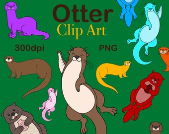 Otter clipart, otter, 100 Images , Commercial Art