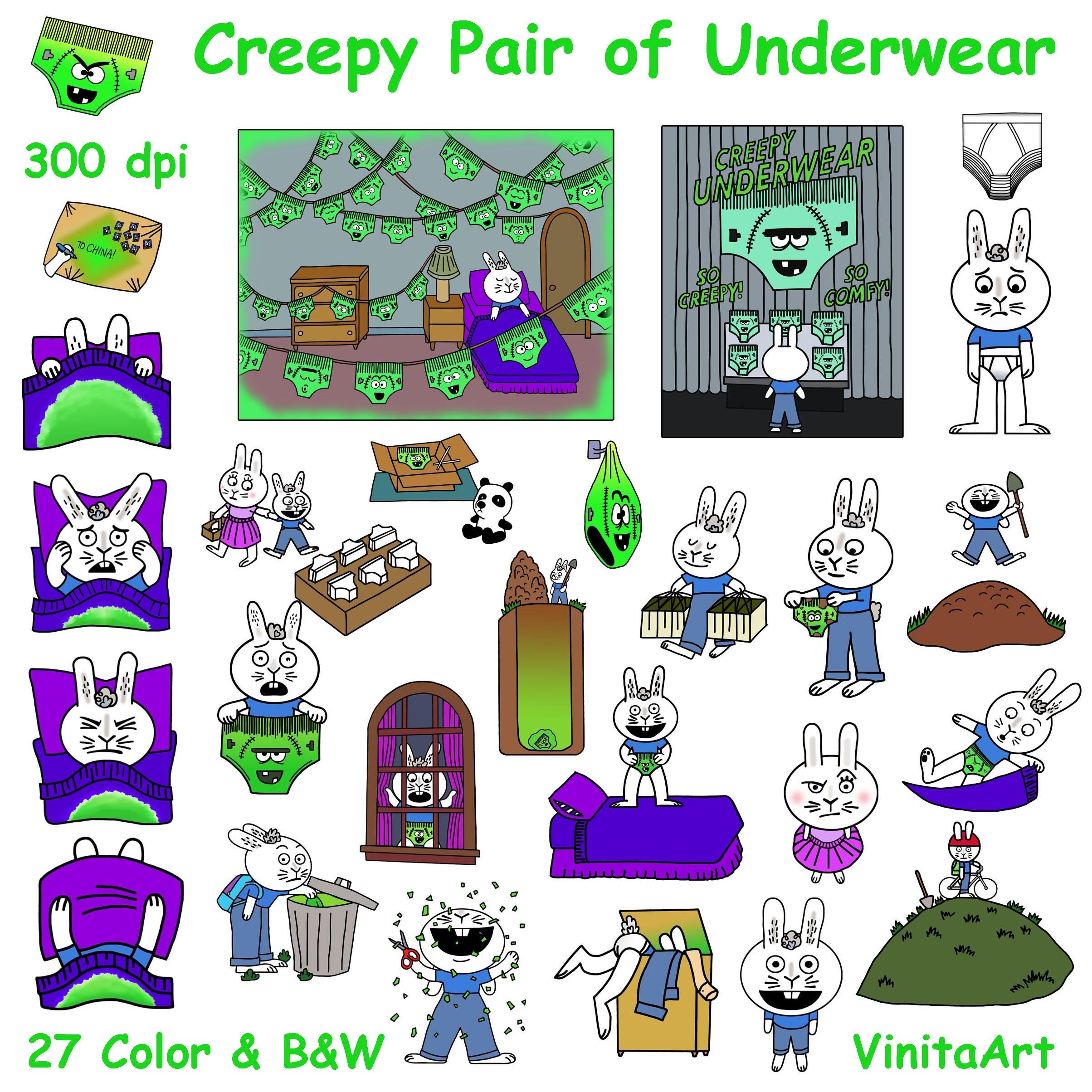 Creepy pair of underwear coloring page