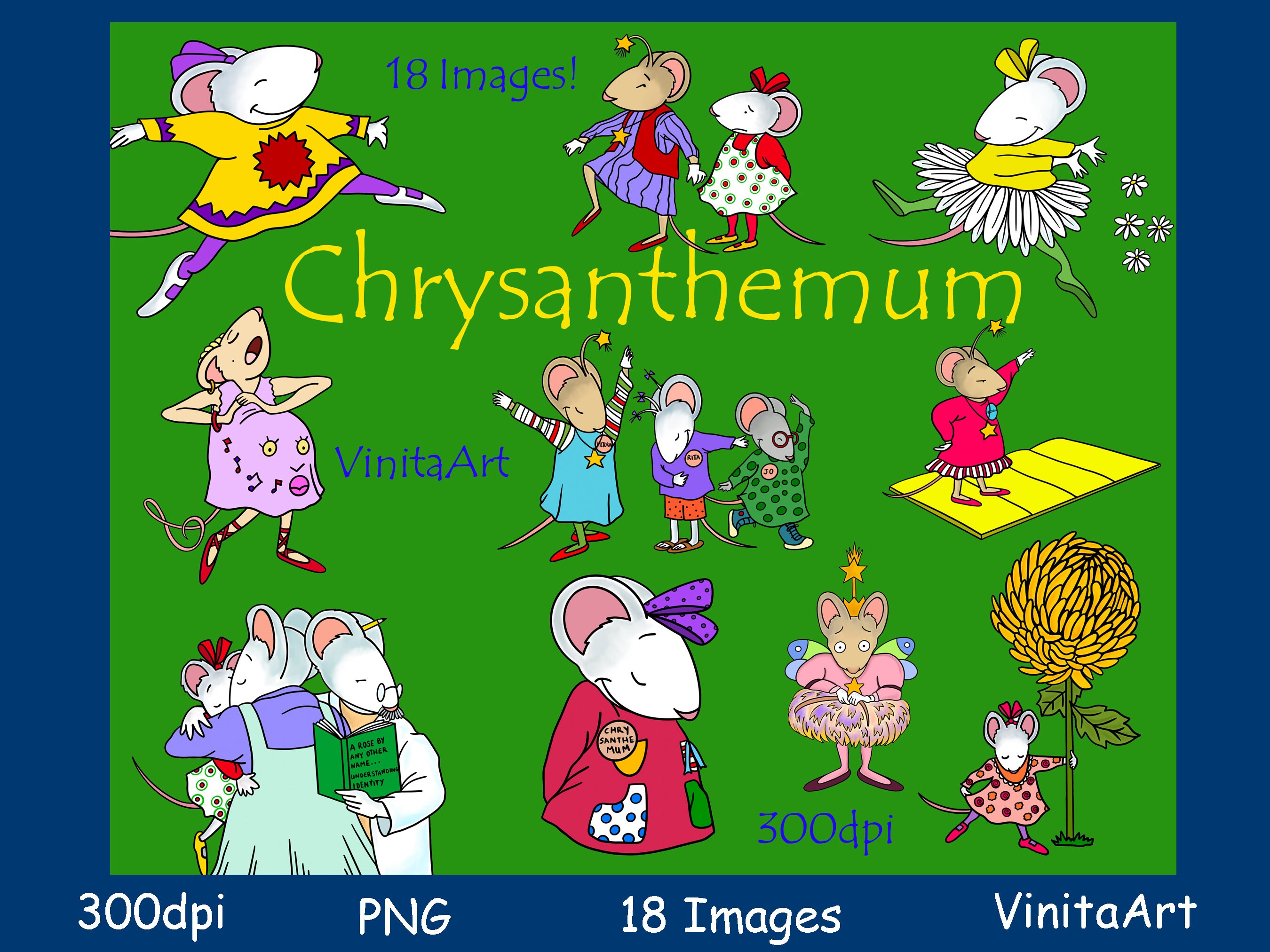 Chrysanthemum Book Clipart