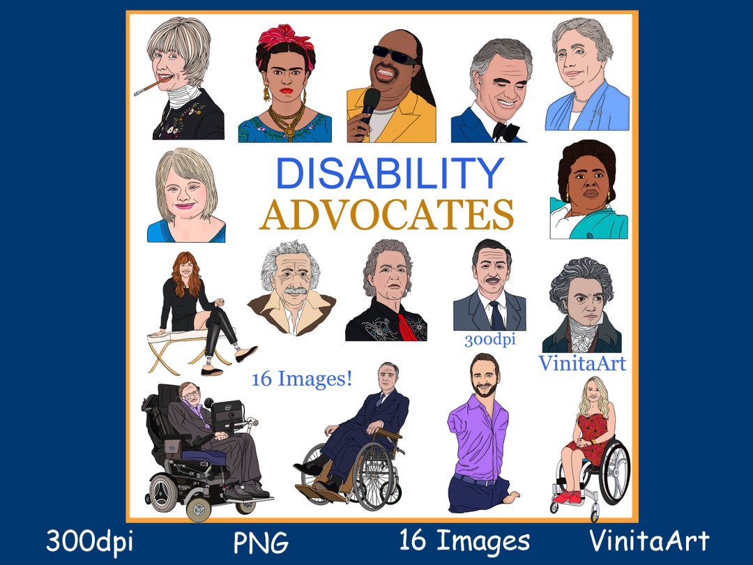 Disability Advocates, Disability Awareness, Portraits, Clipart, DIGITAL